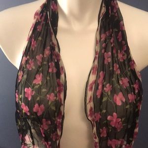 Beautiful black/magenta silk scarf